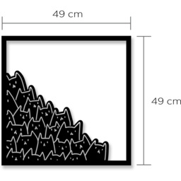 Meow  Wall Art Metal Decorative Object - Black - Black - thumbnail 3