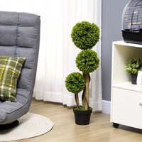 HOMCOM Artificial Topiary Ball Tree - Light Green - thumbnail 1