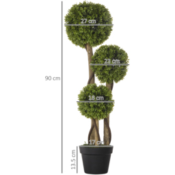 HOMCOM Artificial Topiary Ball Tree - Light Green - thumbnail 5