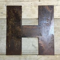 Personalised Metal lettering , Personalised Gift For Him or Her, Rusty Letter H - Rusted