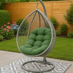 Egg Chair Cushion, Luxury Hanging Basket Swing Chair Cushion - Olive Green - thumbnail 5