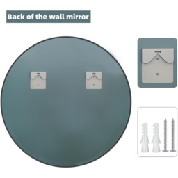 Round Black Framed Wall Mirror - Black / 70cm - thumbnail 3