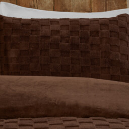 Dakota Checkerboard Fleece Duvet Set - Mocha / Single - thumbnail 2