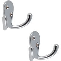 Double Robe Coat Hook - Silver