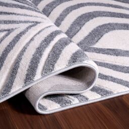 Valencia Modern Ogee Design Carved Area Rugs - Silver / 200x290 cm Rectangle - thumbnail 5