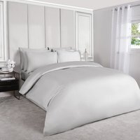 Highams 220 Thread Count Hotel Luxury Premium Quality Cotton Soft Duvet Cover - Silver / Single / 400