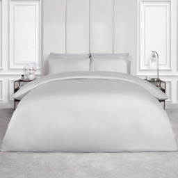 Highams 220 Thread Count Hotel Luxury Premium Quality Cotton Soft Duvet Cover - Silver / Single / 400 - thumbnail 4