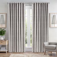 Triple Weave Soft Drape Geometric Aztec Print Ring Top Blackout Curtains - Cream / 229cm - thumbnail 1