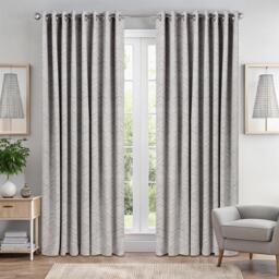 Triple Weave Soft Drape Geometric Aztec Print Ring Top Blackout Curtains - Cream / 229cm - thumbnail 2