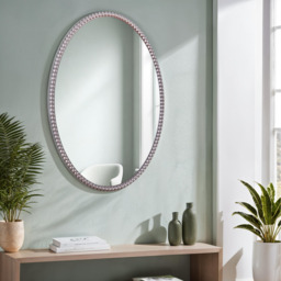 Amalfi Oval Wall Mirror 60x80cm - Vintage Silver - thumbnail 2