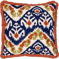 Henderson Embroidered Cotton Cushion - Amber / Polyester