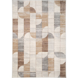 Neutral Beige Retro Geometric Living Area Rug - Beige / 170 x 120cm - thumbnail 2