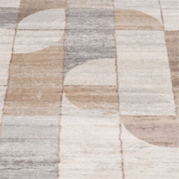 Neutral Beige Retro Geometric Living Area Rug - Beige / 170 x 120cm - thumbnail 5