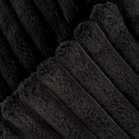 OHS Faux Fur Thick Ribbed Throw - Black / 150cm / 1.5kg