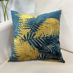 Palm Velvet Cushion - Teal - thumbnail 3