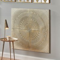 Aztec Modern Wall Art - Gold and White - image 1