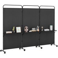 3-Panel Folding Room Divider - Black - image 1