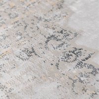 Metallic Traditional Medallion Living Area Rug - Greige / 240 x 70cm - thumbnail 1