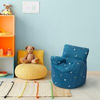 Kids Bean Bag Armchair Printed Beanbag Chair Indoor Pouffes Seat - Moonlight
