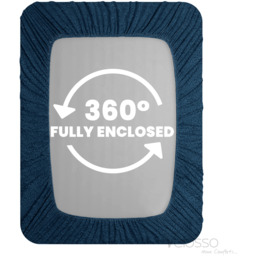 Teddy Navy Soft Cosy Thermal Fleece Fitted Sheet - Navy / Superking - thumbnail 4