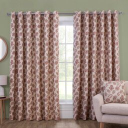 Regency Floral Jacquard Curtain - Pink / 168cm / 229cm - thumbnail 3