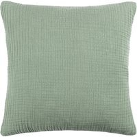 Lark Muslin Cotton Cushion - Eucalyptus / Feather - thumbnail 1