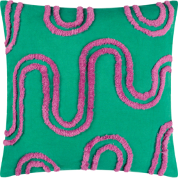 Archie Tufted Cushion - Turquoise/Purple / 80 Polyester 20 Feather - thumbnail 2