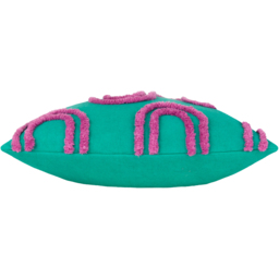 Archie Tufted Cushion - Turquoise/Purple / 80 Polyester 20 Feather - thumbnail 5