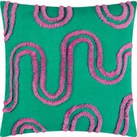 Archie Tufted Cushion - Turquoise/Purple / 80 Polyester 20 Feather - thumbnail 1