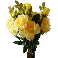 Bunch of Artificial Rose Stems - Yellow Rose