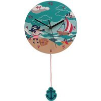 Pirate 23cm Dia Wall Clock - Multicolour