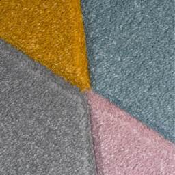 Geometric Carved Bedroom Living Area Rug - Multicolour / 280 x 190cm - thumbnail 4