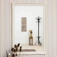 MirrorOutlet  White Framed Modern Wall Mirror Beautiful Design 102 x 71cm - White - image 1