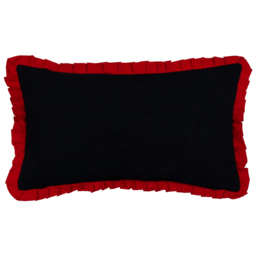 Darkling Beetles Embroidered Velvet Cushion - Crimson / Polyester - thumbnail 4