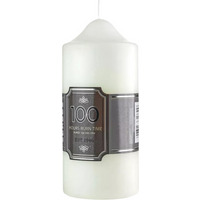 Unscented Ivory Round White Pillar Candle - Ivory / 7cm / 16cm