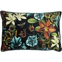 Midnight Garden Floral Square Feather Filled Cushion - Teal / 60cm