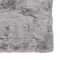 Soft Rabbit Faux Fur Throw - Grey - thumbnail 4