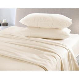 Plain Dye Flannelette Duvet Cover Set - Cream / Double - thumbnail 2