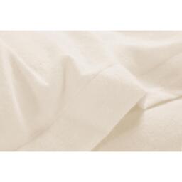Plain Dye Flannelette Duvet Cover Set - Cream / Double - thumbnail 3