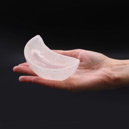 Selenite Moon Bowl Crystal Holder Decorative Accent - White - thumbnail 2