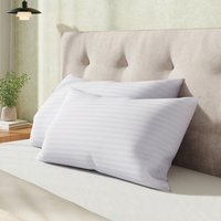 2 Pack Polyester Striped Pillow Inserts - White / Middle pillow
