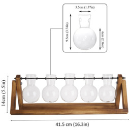 Wooden Plant Propagation Station with 5 Bulbs Vase - Wood - thumbnail 4