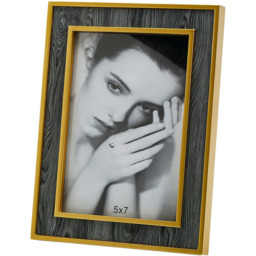 Grey Wood Photo Frame with Gold Trim - Gold and Grey - thumbnail 2