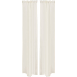 Pair of Polyester Sheer Curtains - Ivory White - thumbnail 2