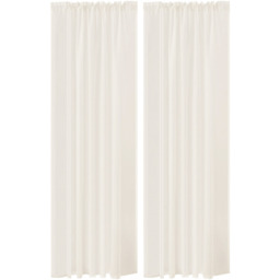 Pair of Polyester Sheer Curtains - Ivory White - thumbnail 3
