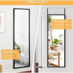 Over the Door Mirror Decorative Mirror - Black - thumbnail 4