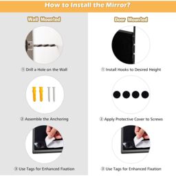 Over the Door Mirror Decorative Mirror - Black - thumbnail 5
