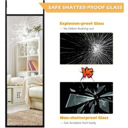 Over the Door Mirror Decorative Mirror - Black - thumbnail 2