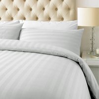 Duvet Cover Sets Sateen Stripe - White / Double - image 1
