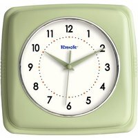 9 Inch Retro Silent Wall Clock Battery Operated - Pastel Green